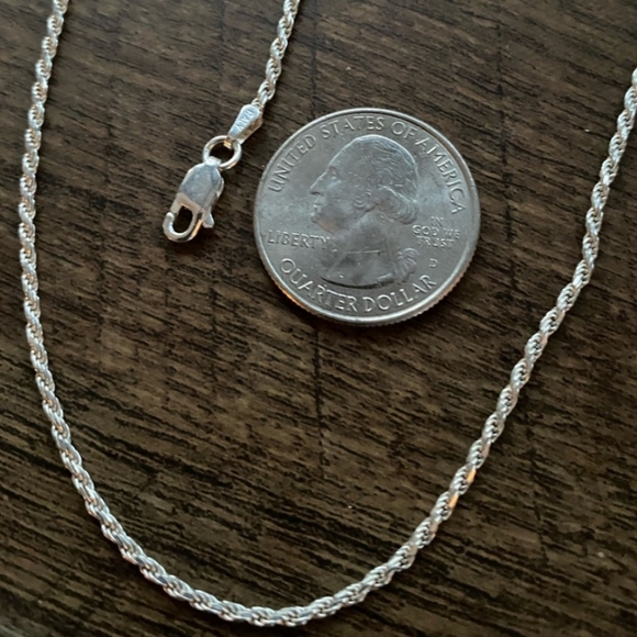 ITALY Sterling Silver Rope Necklace - Picture 3 of 3